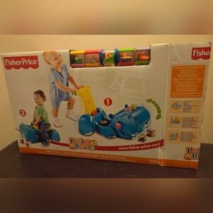 Fisher-Price Gobble And Go Peek A Boo Blocks Hippo Walker / Sit On Toy